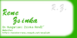 rene zsinka business card